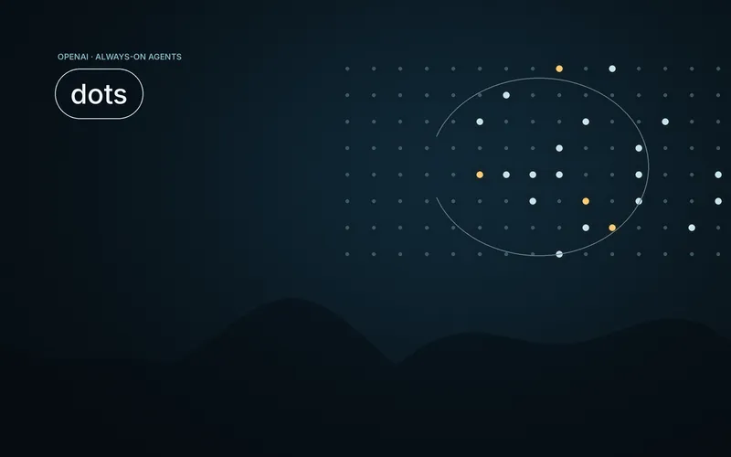 Illustration of OpenAI dots, a network of points of light